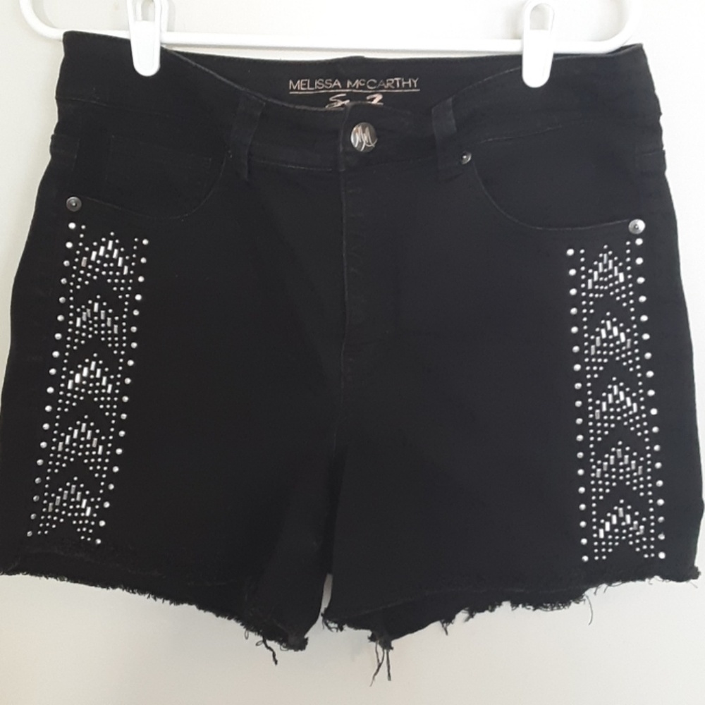 Melissa McCarthy Seven7 black jean short size 14W